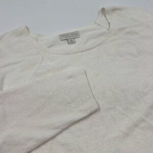 Barefoot Dreams Ultra Lite Women's 1X Reglan White Nylon Pullover Sweater